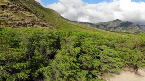 Aerial-drone-shot-4k-Hawaii-Electric-Infrastructure-volcano-and-beach