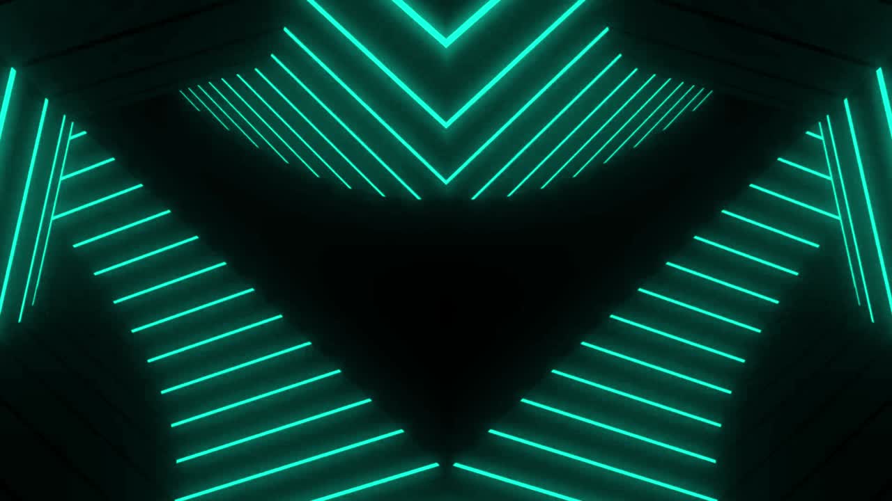 tunnel esagonale al neon