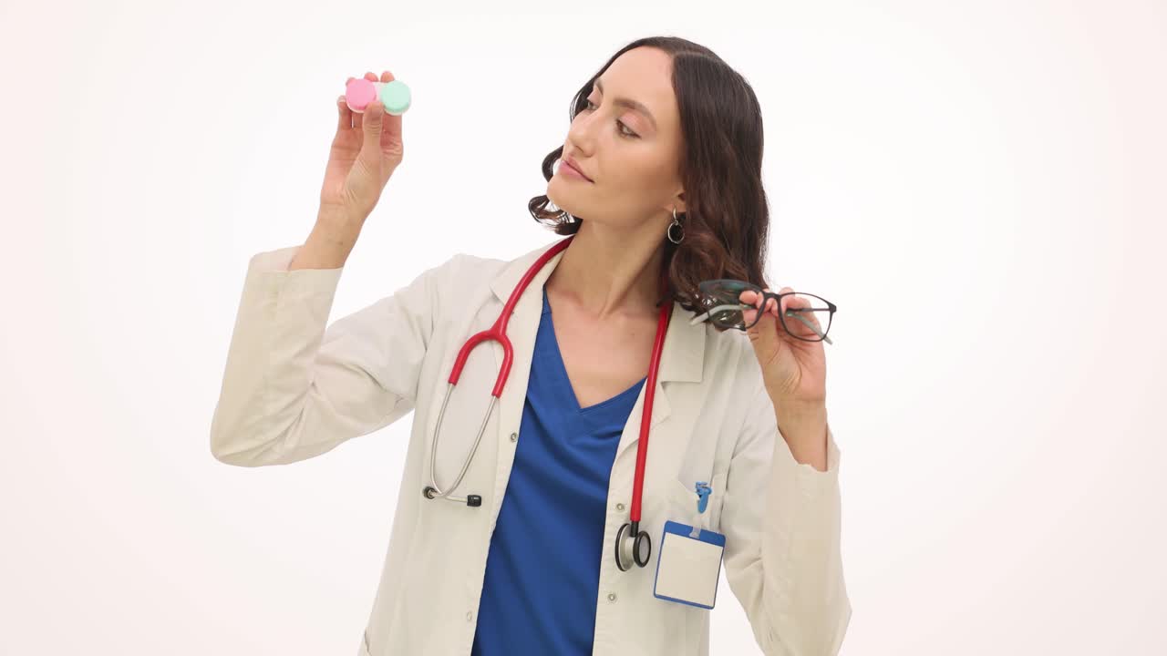 Female Doctor with Contact Lenses and Glasses