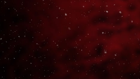 animación de copos de nieve cayendo sobre un fondo rojo oscuro para la temporada de vacaciones