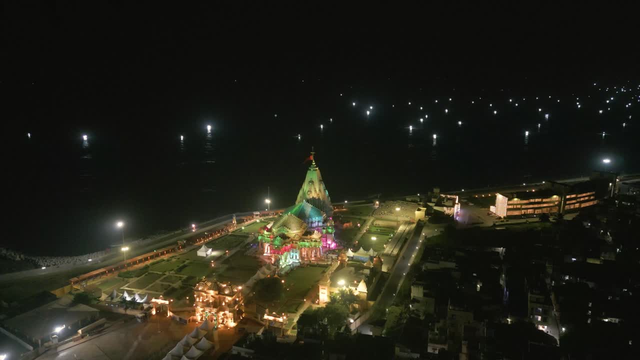 12 Jyotirlingas in India, Temples of Lord Shiva, indian temple architecture, Somnath Temple Aerial view