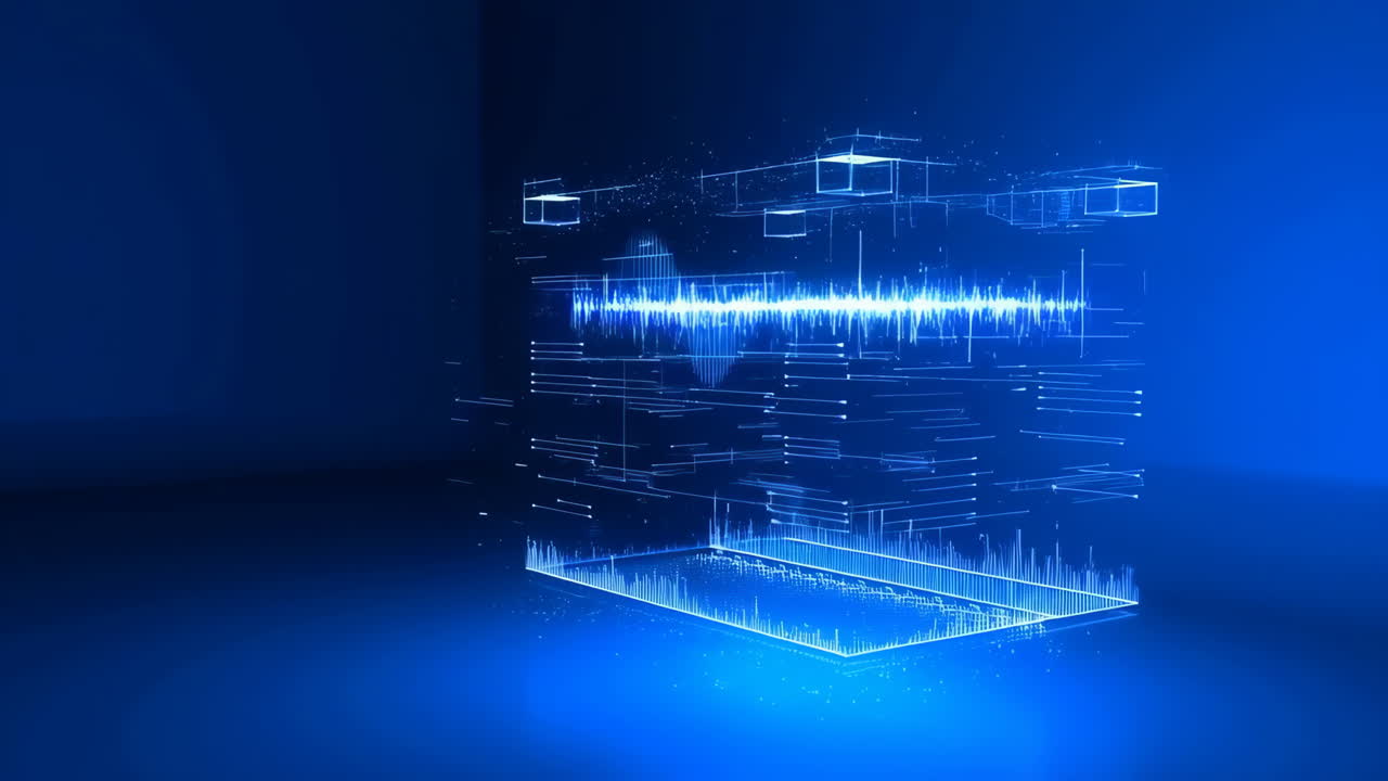 Futuristic Digital Sound Wave Data Visualization