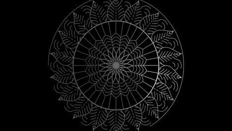 abstract ornamental digital hand drawn silver colour mandala, animation footage. floral vintage decorative element's oriental pattern.