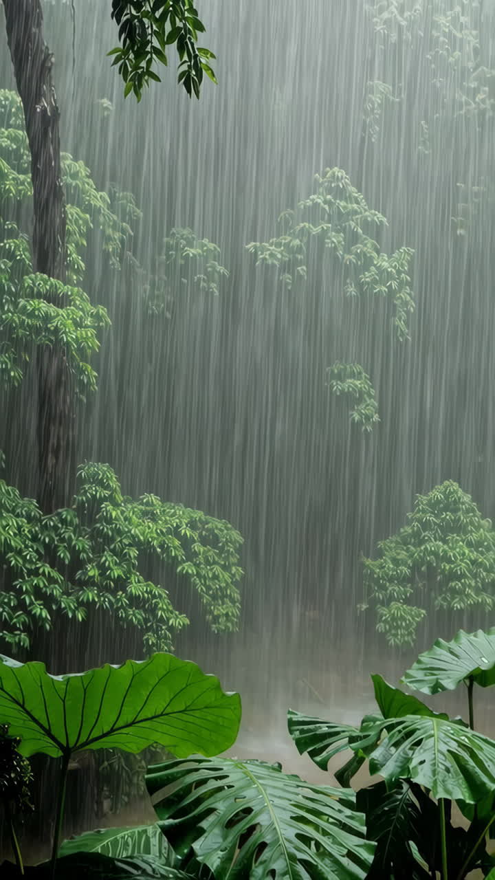 Rain in the Tropical Rainforest | Premium Stock Video Footage