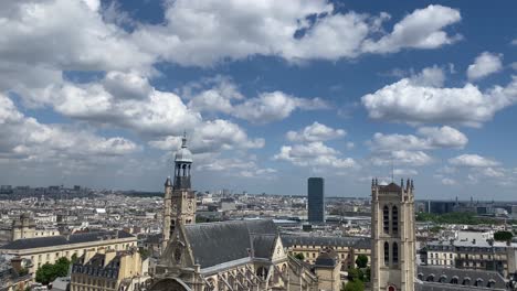 paris cityscape with churches