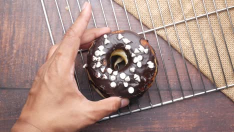 chocolate donut with white chocolate chips