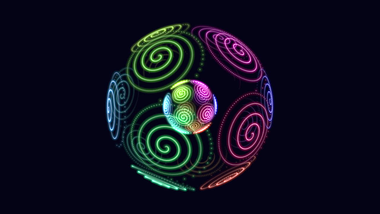 un colorido remolino y círculos