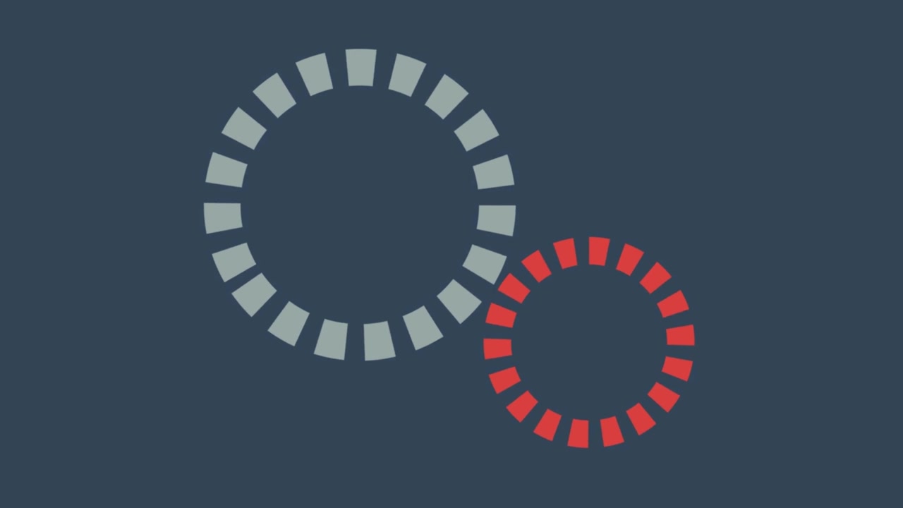 3D render of rotating gear system on dark background creating industrial technology motion graphic animation with mechanical connection concept