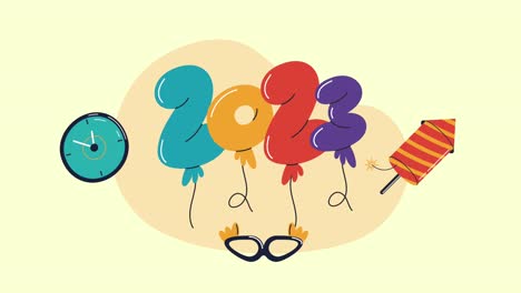 feliz año nuevo 2023 globos