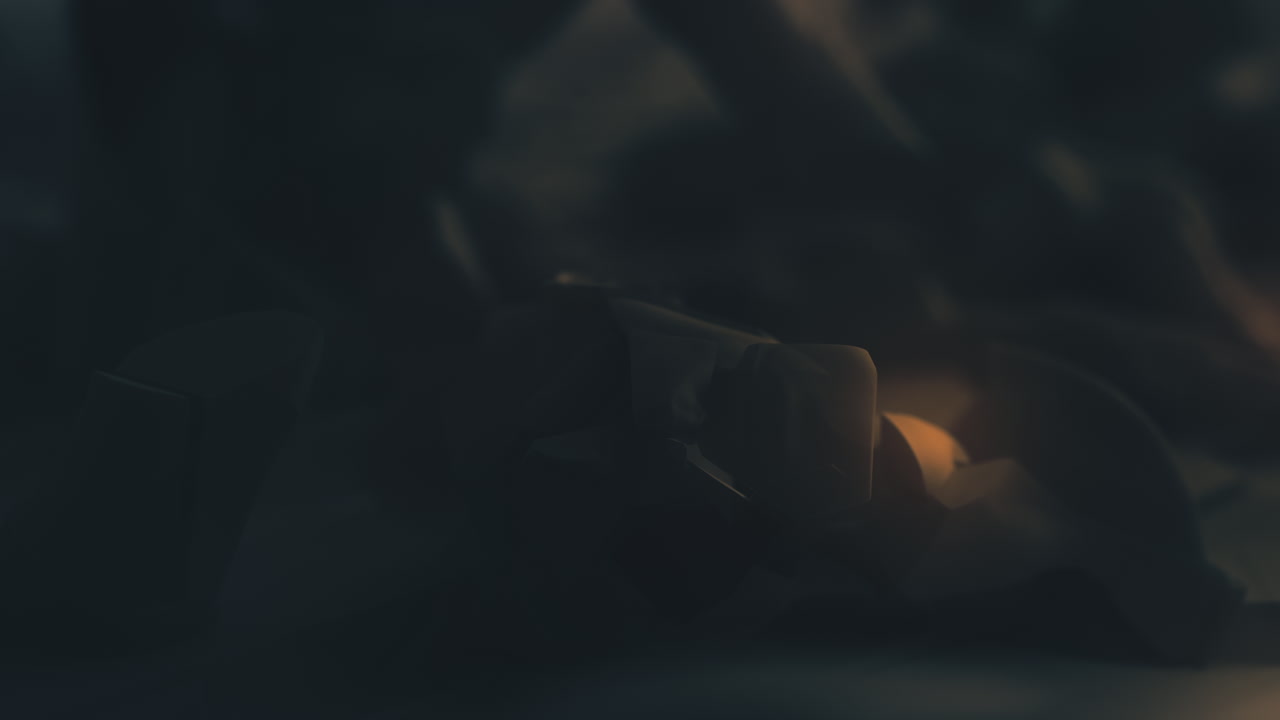 Destroyed andorids on a junkyard in yellow light