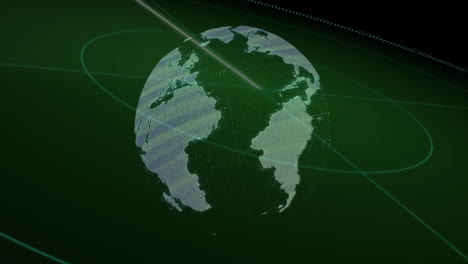 animación de escaneo de alcance sobre el globo giratorio