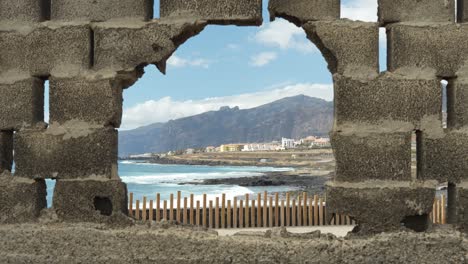 refugees broke into europe through stone wall concept, tenerife island