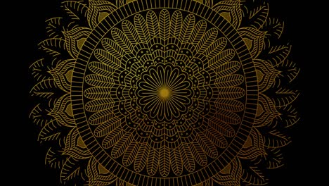 abstract ornamental digital hand drawn gold color mandala footage. floral vintage decorative element's oriental islamic pattern