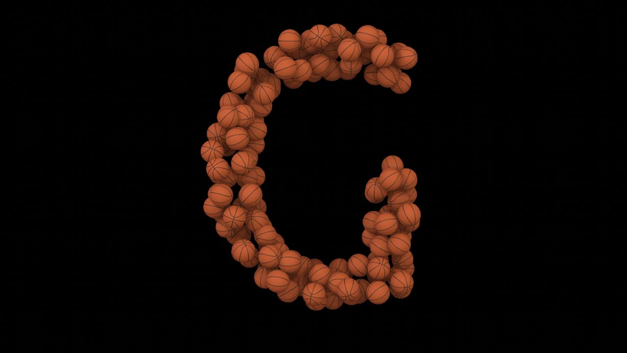 animación de bucle de baloncesto letra g