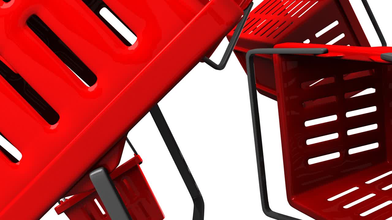 cestas de compras rojas