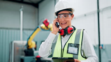 female engineer in a factory