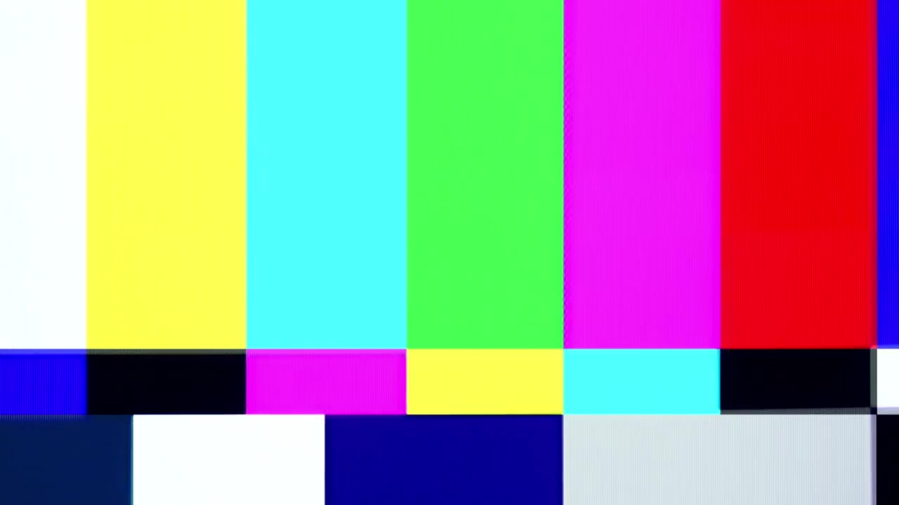 Retro Television Test Pattern with Static and Glitches