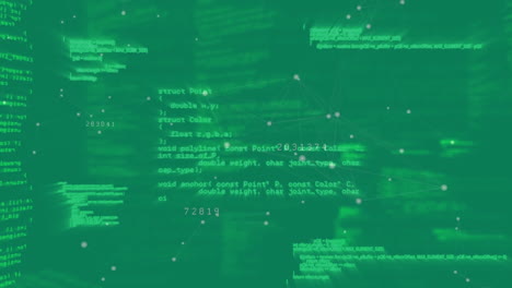animación del procesamiento de datos digitales a través de servidores informáticos