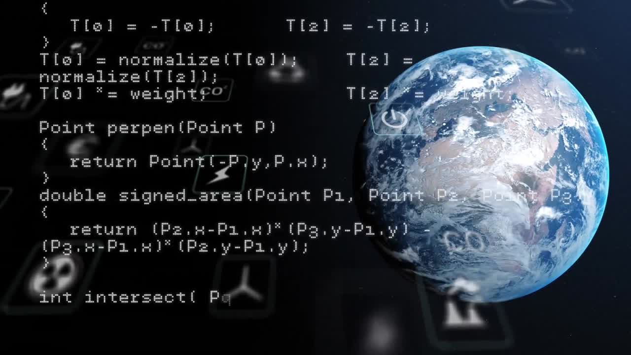 animación del procesamiento de datos por computadora en todo el mundo