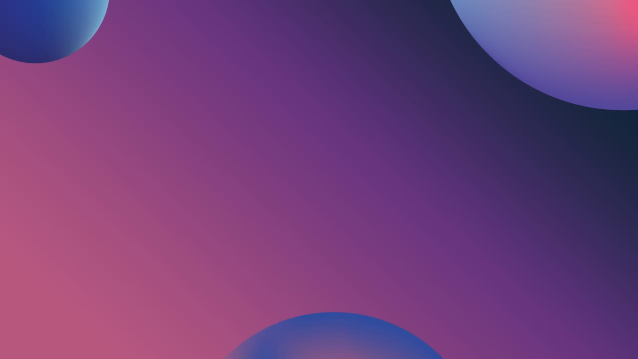 animación de esferas en movimiento sobre fondo violeta