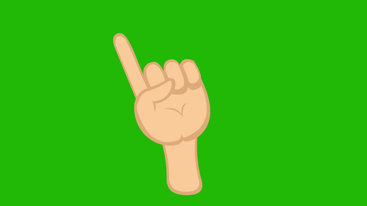 손의 루프 애니메이션, 지표손가락을 흔들고 있는 개념은 승인되지 않았습니다.