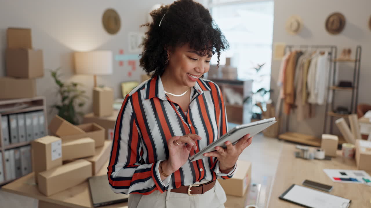 Happy woman, fashion designer