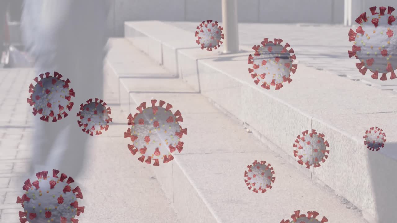 코로나바이러스 세포가  ⁇ 는 사람들에게 퍼지고 있습니다.