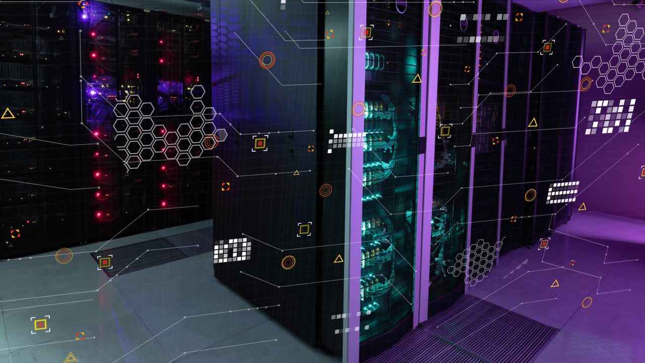 Animation of data processing over computer servers