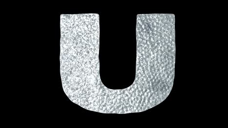 letter u - animated ice water letters concept