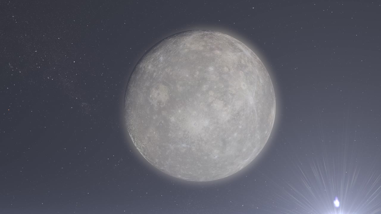 Planet Mercury in Space