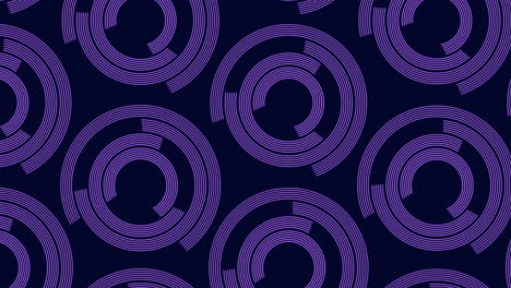 Neon rings pattern with rainbow lines on blue gradient 2