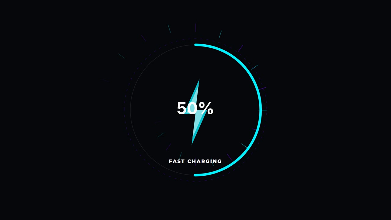 Digital Fast Charging Battery Percentage Progress Indicator