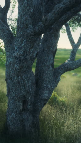 tree trunk in a field