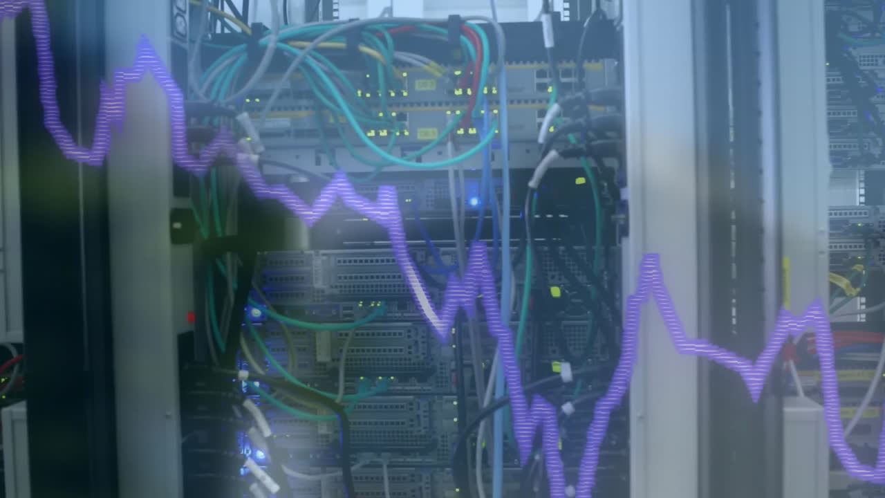 Animation of financial data processing over computer servers