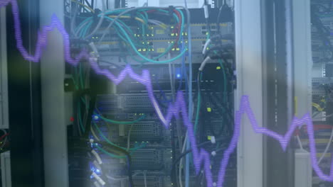 animation of financial data processing over computer servers