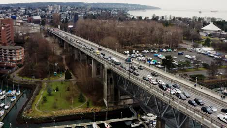 Traffic-At-Burrard-Street-Bridge-Over-Harbour-In-False-Creek