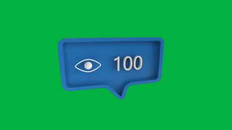 icono de vista con un número creciente en las redes sociales