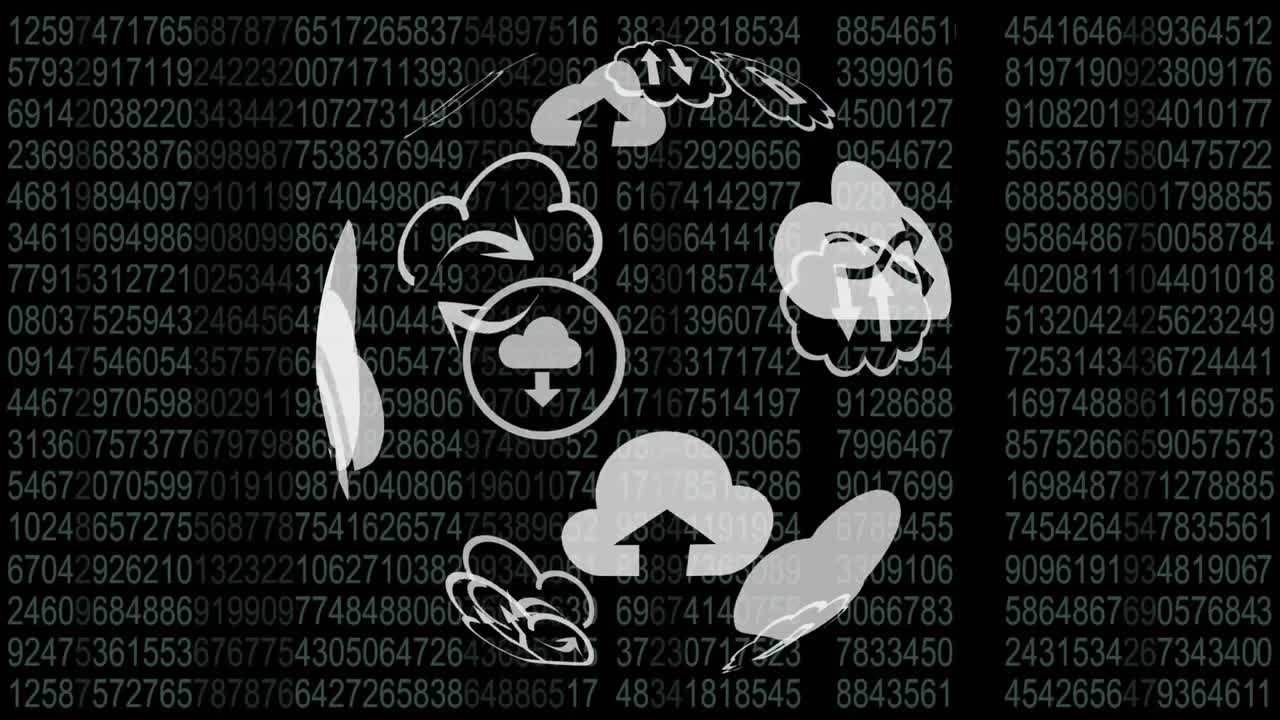Different cloud icons and numbers