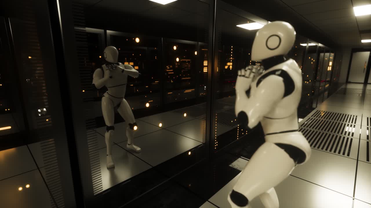 robot en el centro de datos