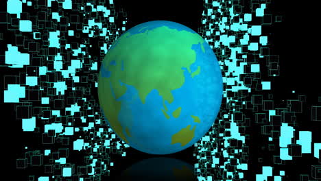 Animation of globe with network of connections