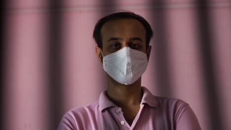 Young-man-in-lockdown-with-medical-mask