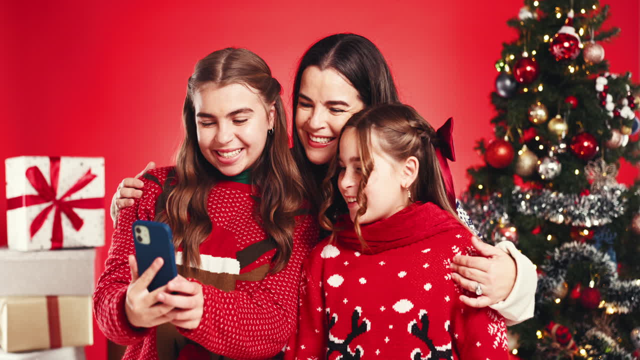 selfie de navidad en familia