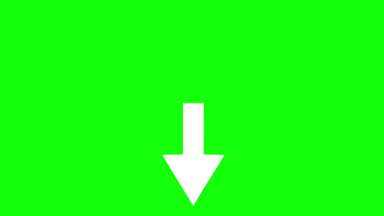 Downward Arrow on Green Screen
