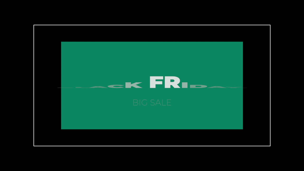 Black Friday And Big Sale Text In Frame On Green Modern Gradient