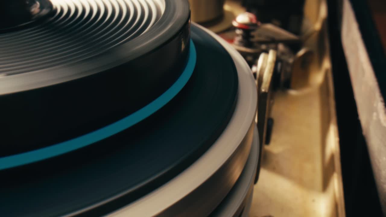 빈티지 레코드 플레이어 턴테이블 클로즈업