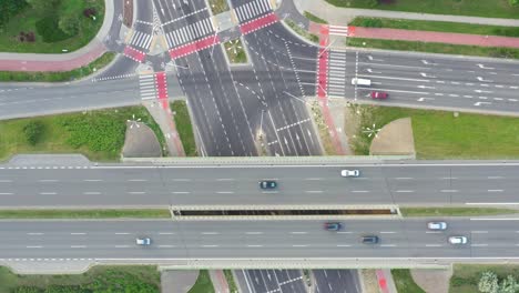 Aerial-view-of-highway-interchange.-Traffic.-Transport-concept