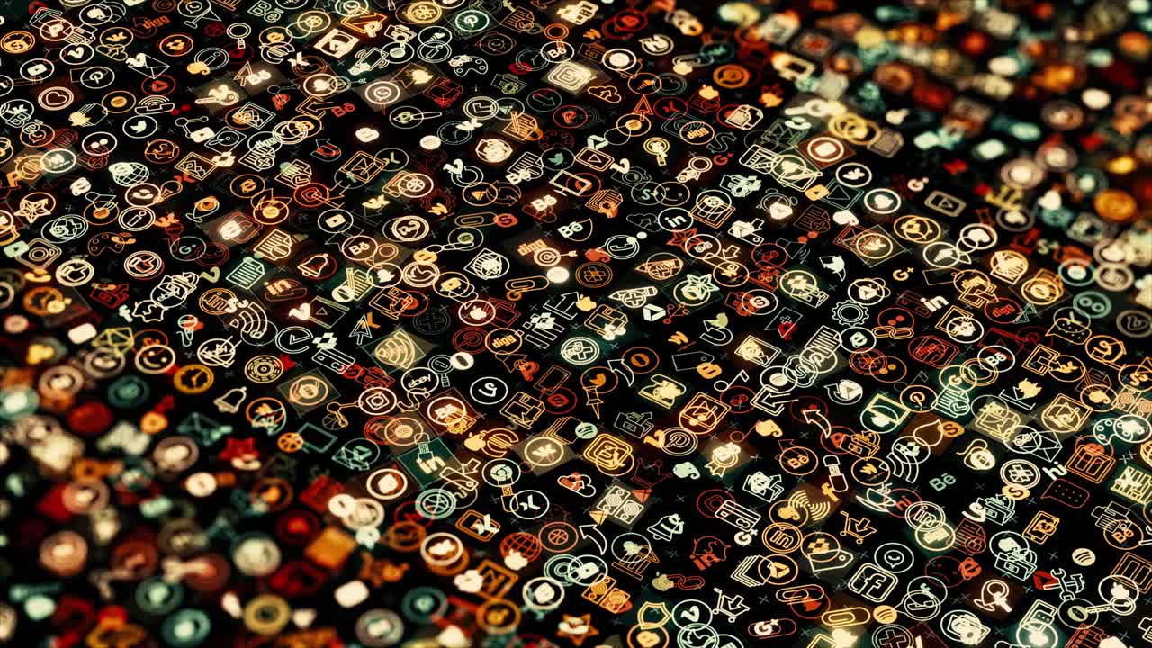 representación visual abstracta de los medios sociales y la tecnología