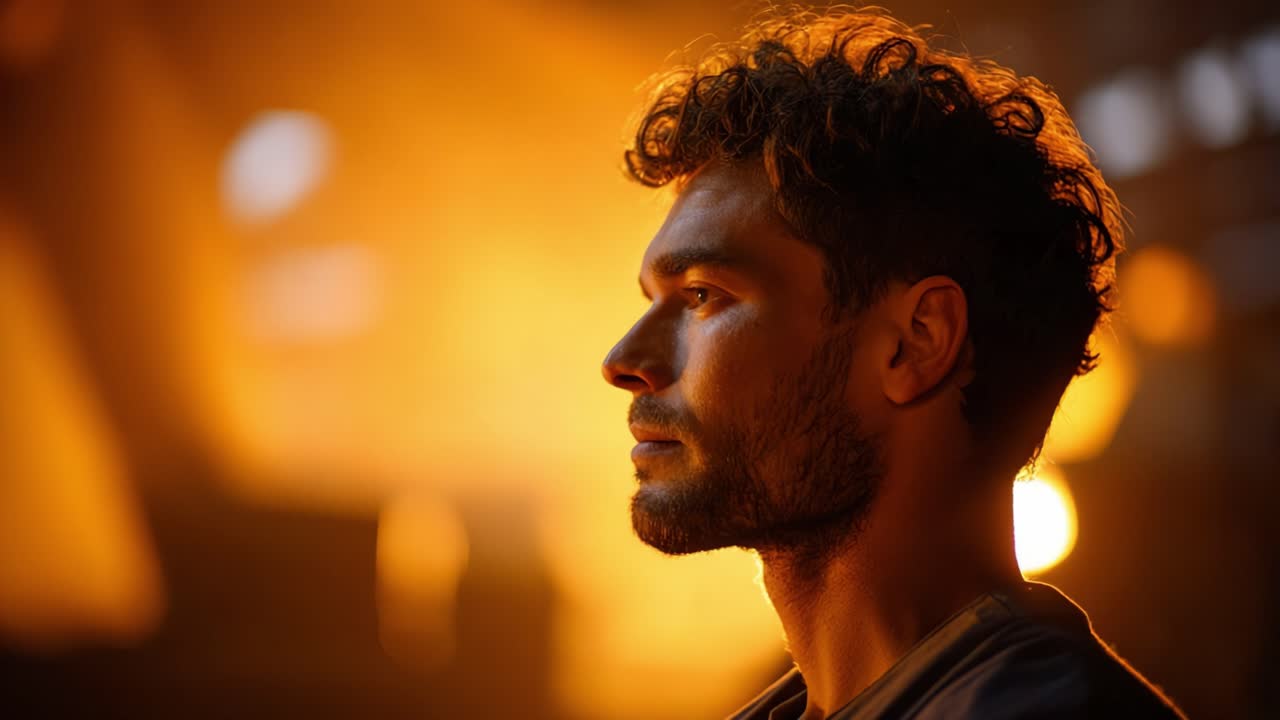 A Thoughtful Profile in Warm Light: Captivating Moments of Contemplation and Personal Reflection Captured Through Striking Visuals and Emotionally Charged Atmosphere