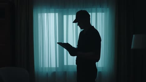 delivery person at night