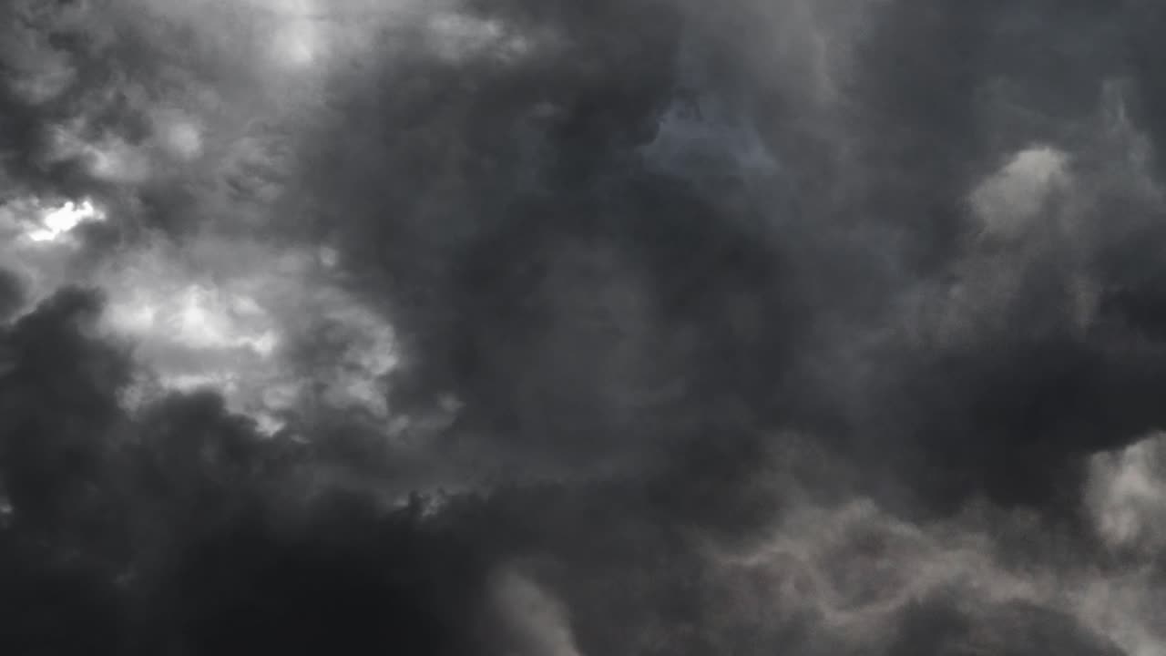 Supercell thunderstorm with lightning and storm